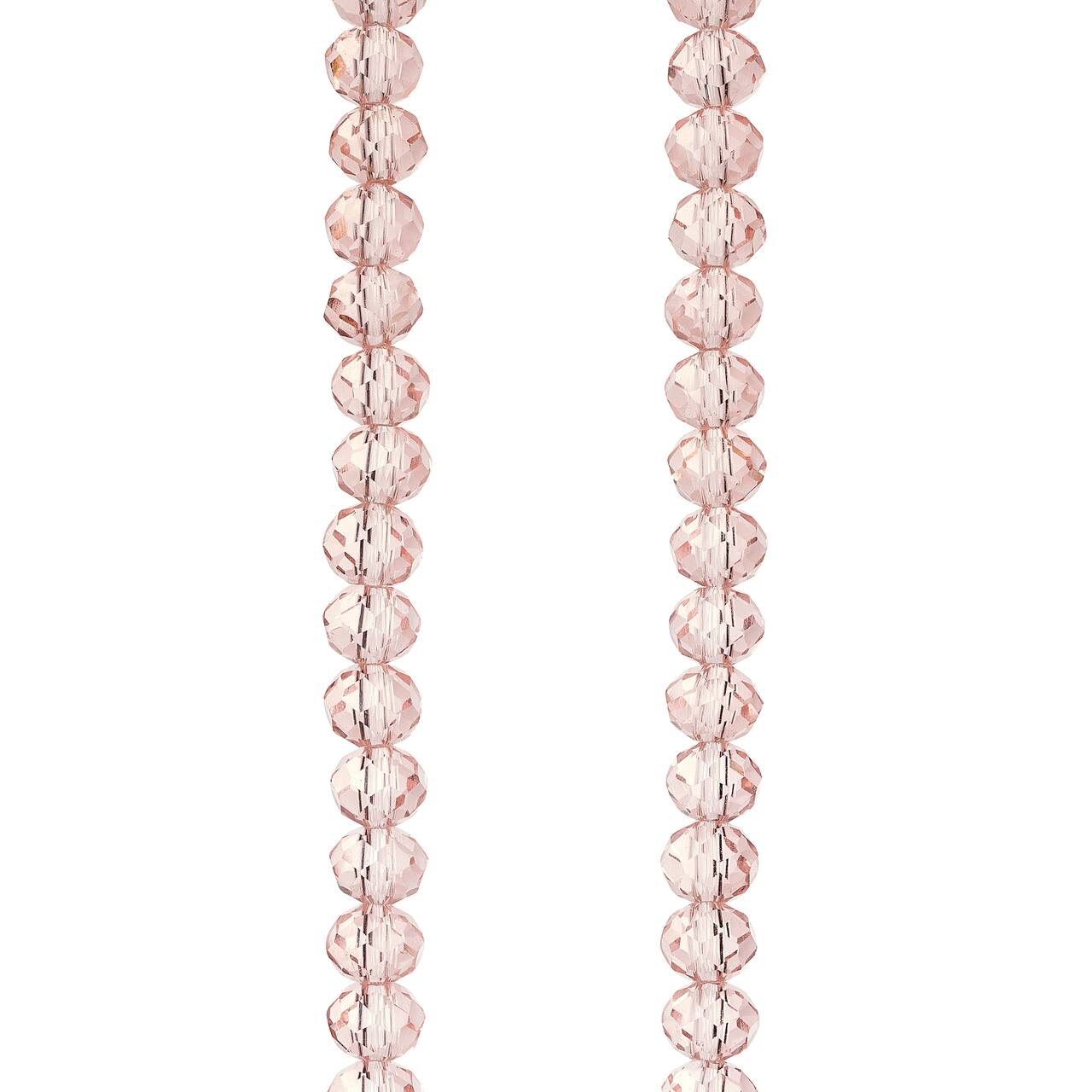 12 Pack: Pink Glass Faceted Rondelle Beads, 6mm by Bead Landing™